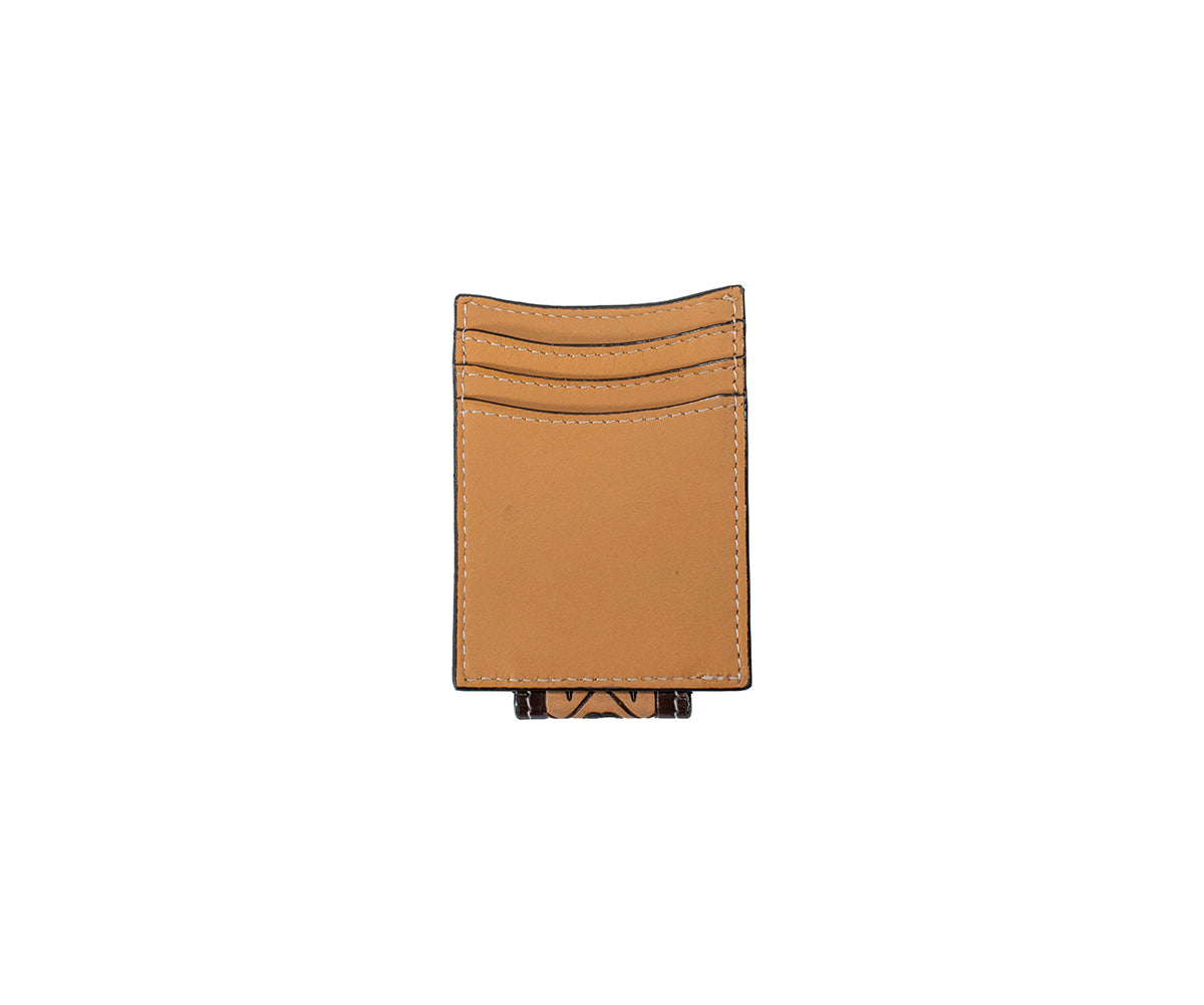 3D Brown Card Suits Money Clip Wallet