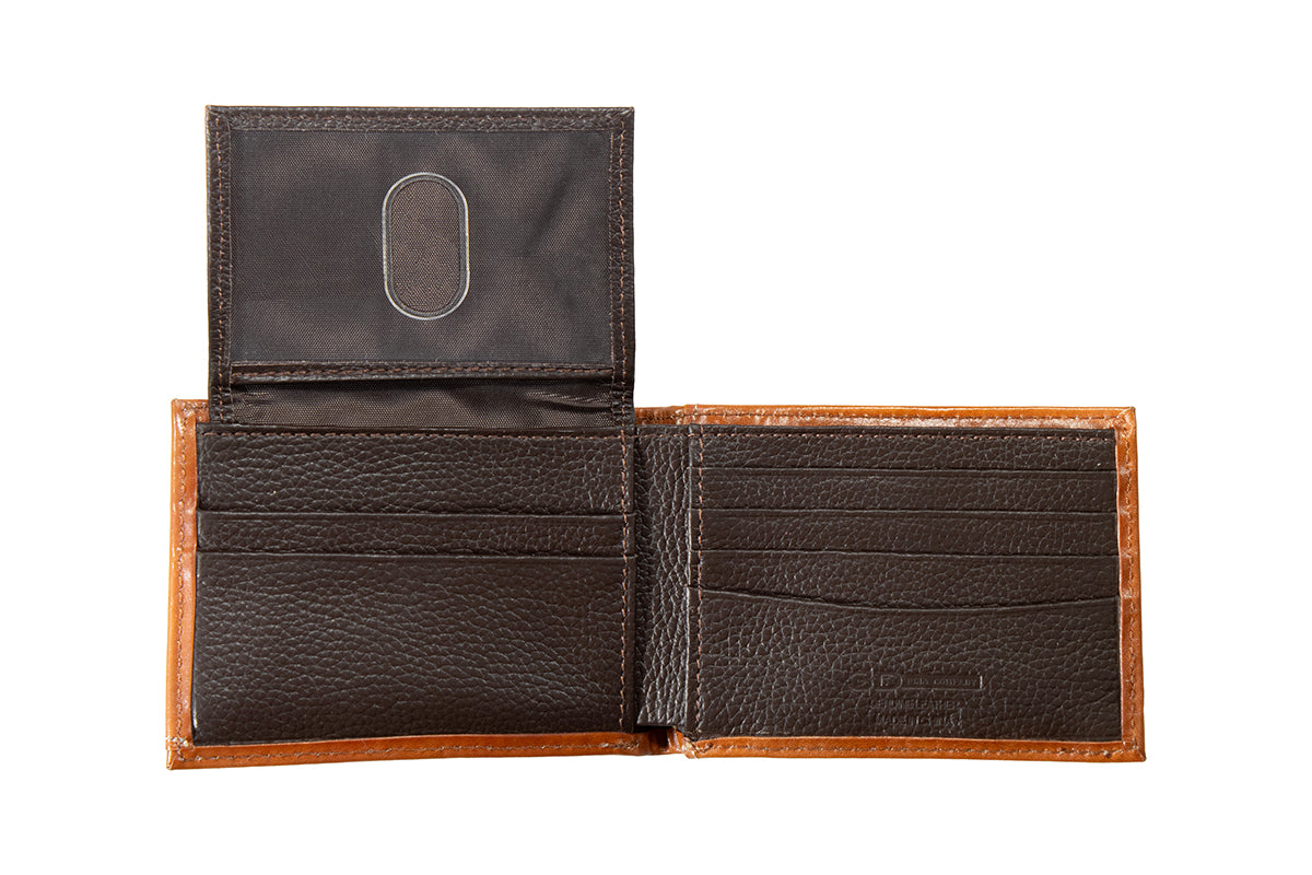 3D Tan Basket Weave Overlay Bifold Wallet