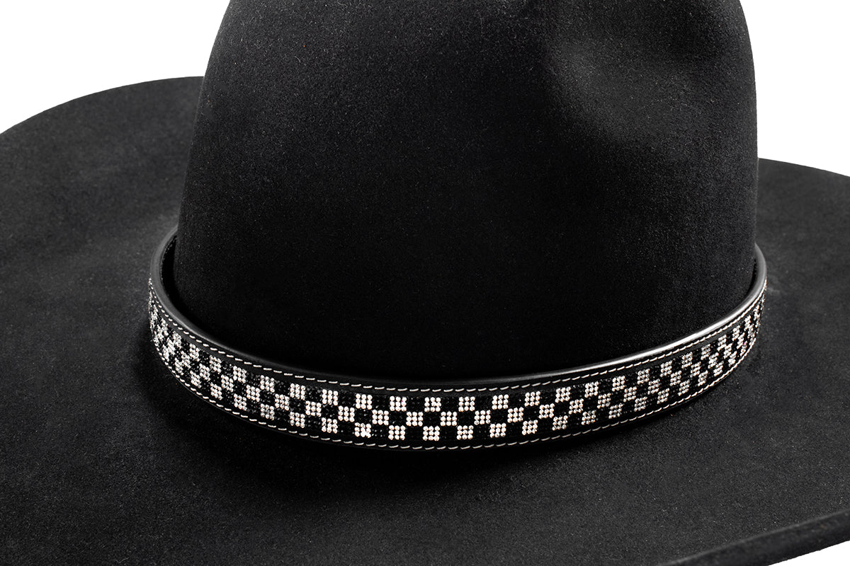 3D 7/8" Resin Checkered Hatband