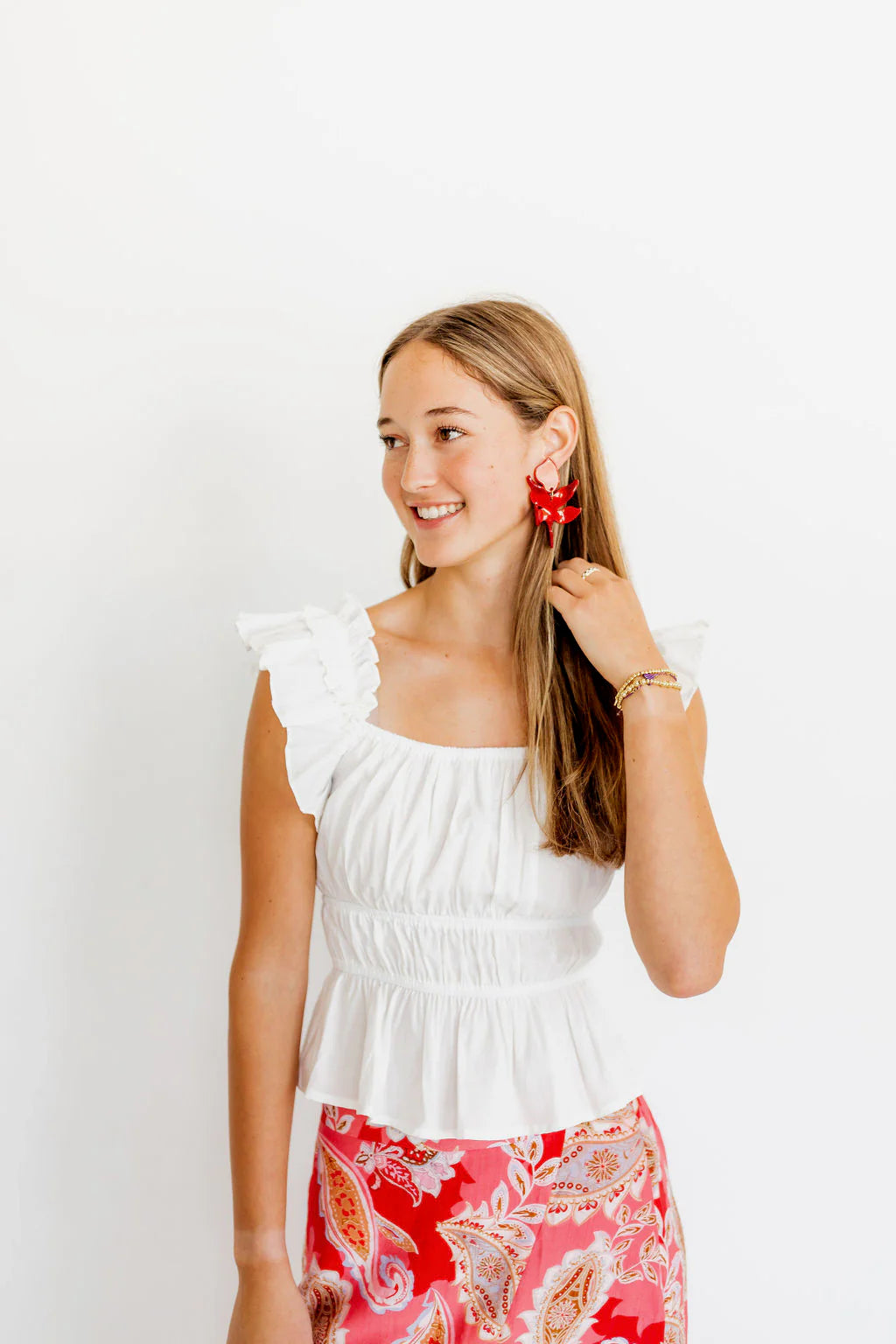 Linny Co Flora Crimson Earrings