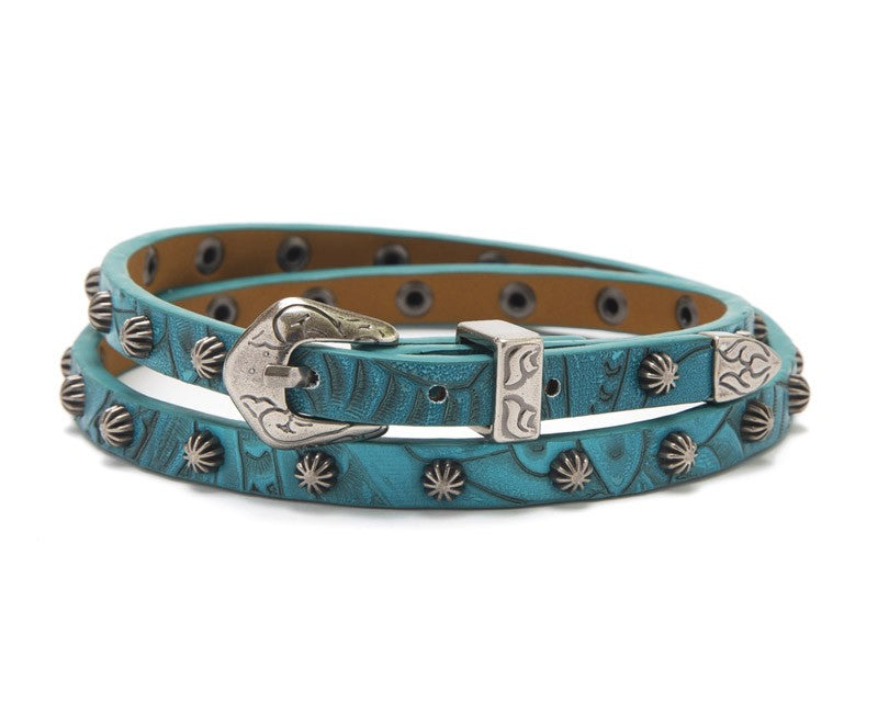 Turquoise Floral Embossed Hatband