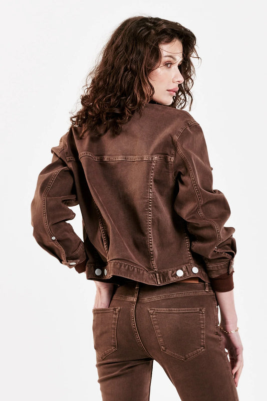 Dear John Jules Vintage Washed Denim Jacket in Rootbeer