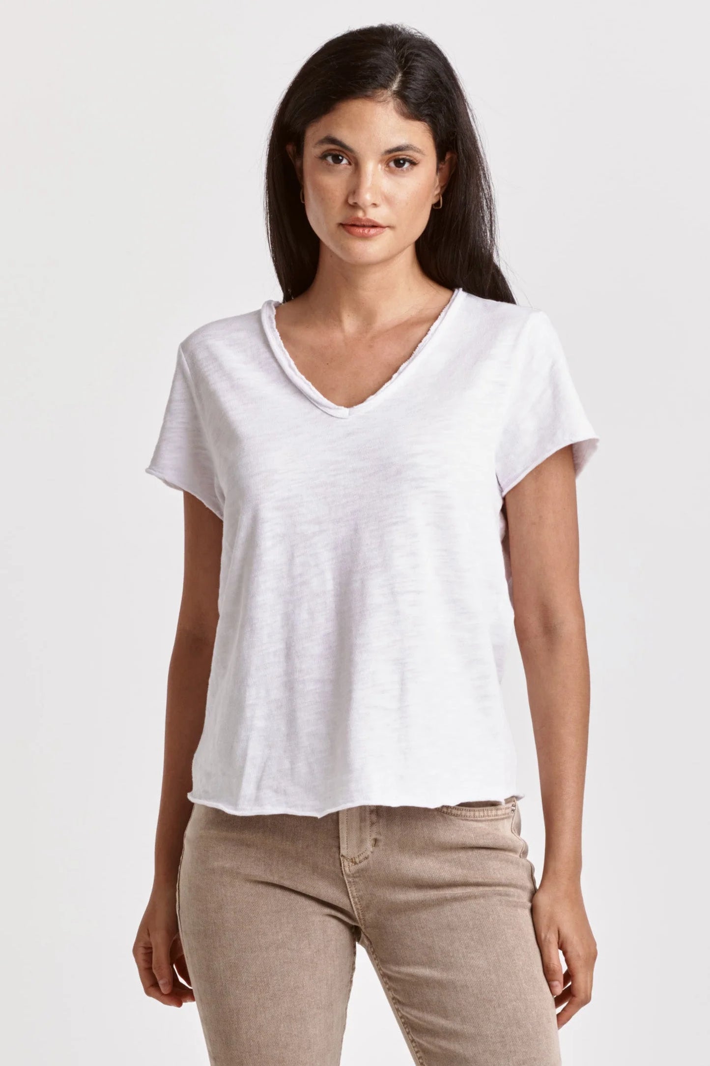 Dear John Denim Vanya White Short Sleeve Slub Tee