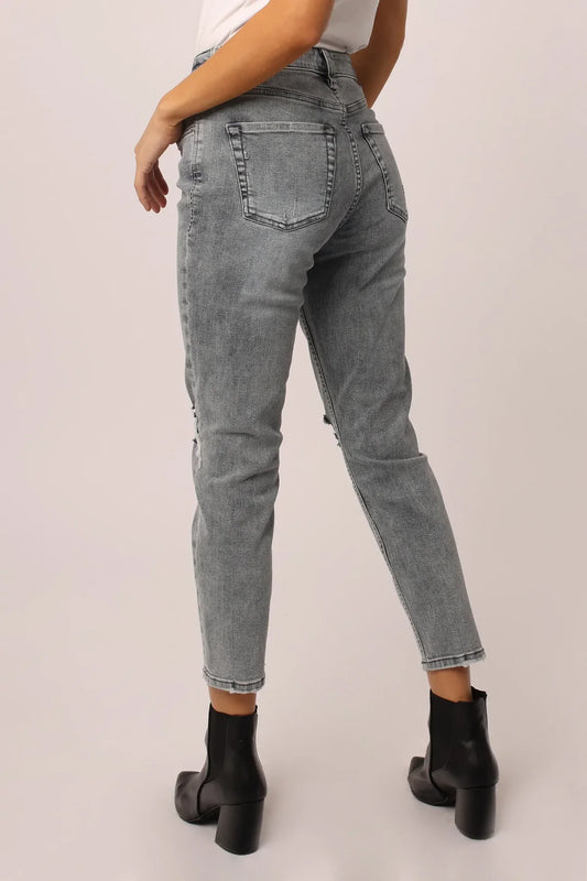 Dear John Roxie Super High Rise Cropped Mom Jeans