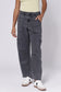 Dear John Lasso High Rise Cropped Baggy Fit Pants in Charcoal