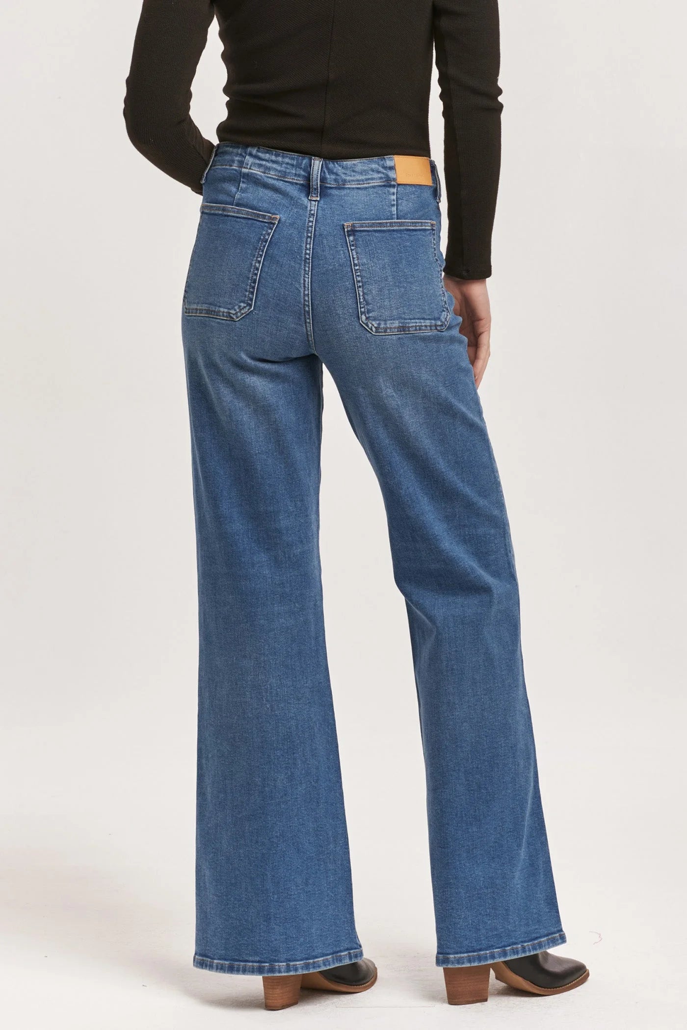 Dear John Denim James High Rise Wide Leg Jeans in Toliver