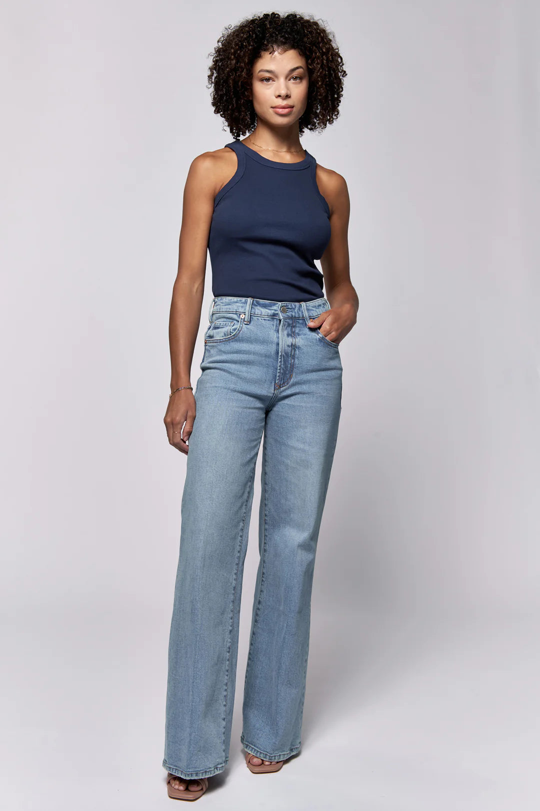 Dear John Denim Fiona Wide Leg Jean in Vintage Flow