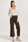 Dear John Denim Audrey Super High Rise Cropped Wide Leg Jean in Ground Coffee