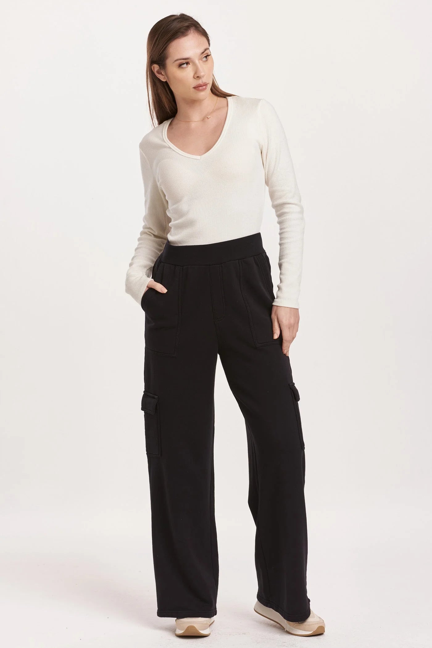 Dear John Denim Becca High Rise Black Cargo Pants