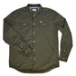 Ferrell Men's Olive Green Long Sleeve Snap Shirt