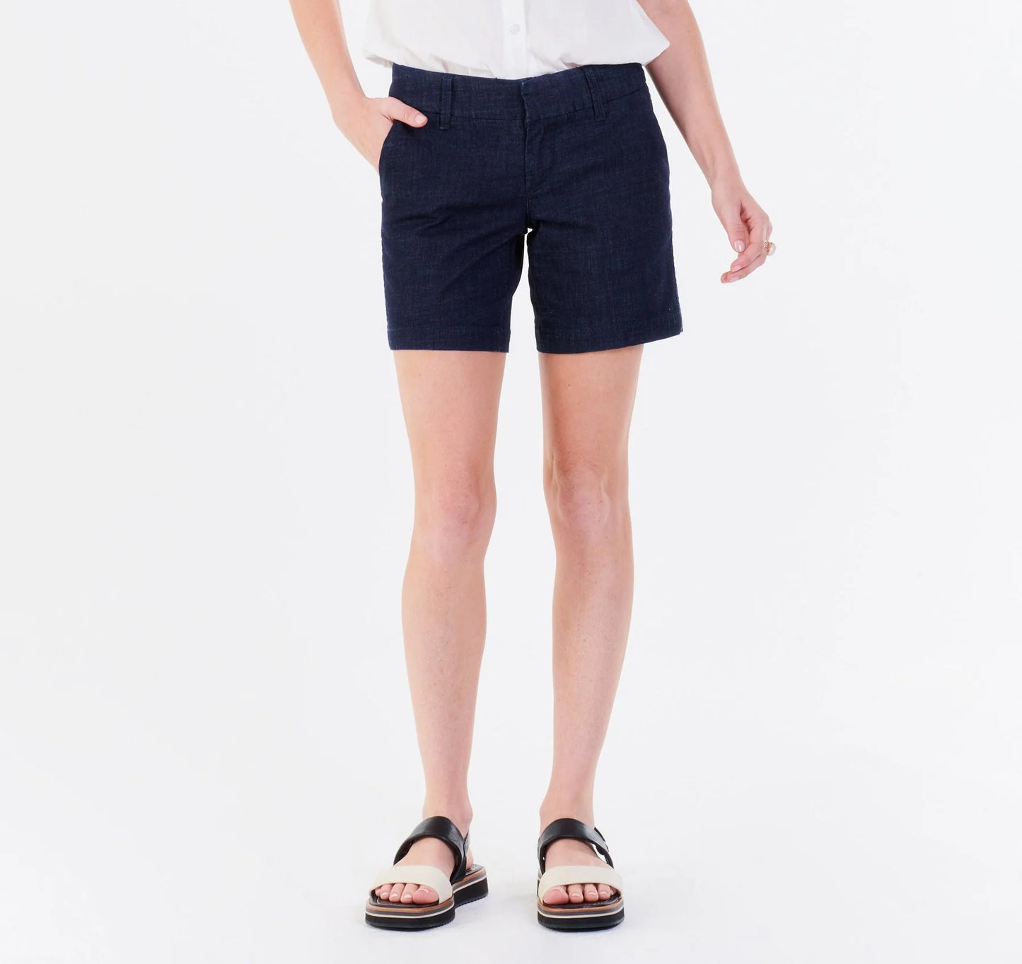 Dear John South Hampton High Rise Rolled Hem Shorts in Zodiac