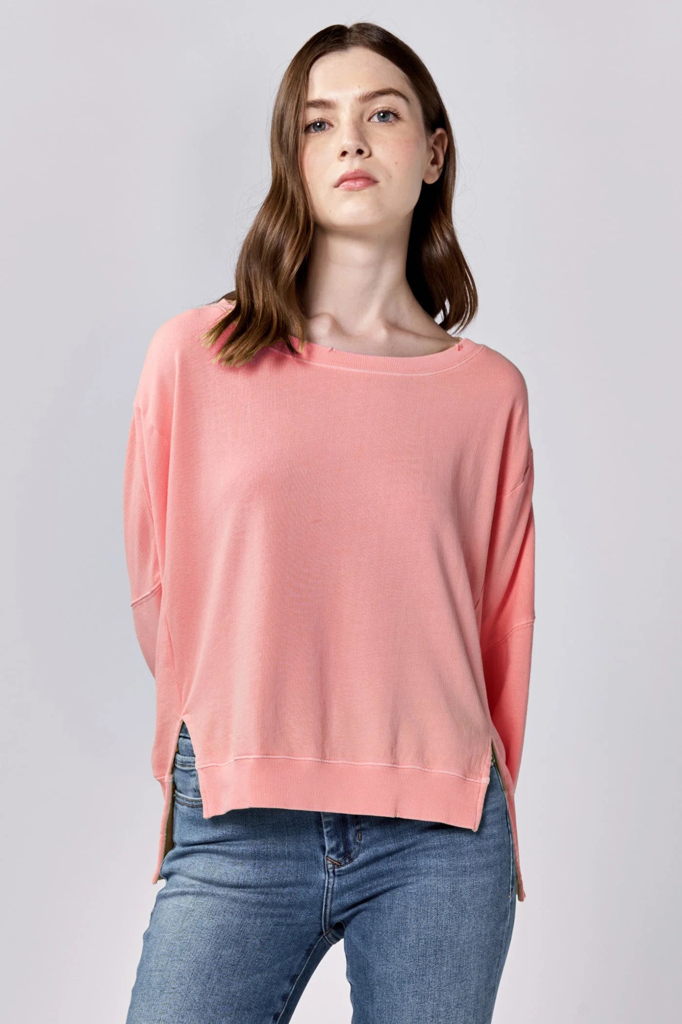 Dear John Denim Trenton Long Sleeve Oversized Sweater in Terracotta