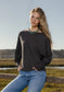 Dylan Dolman Slub Tee in Charcoal