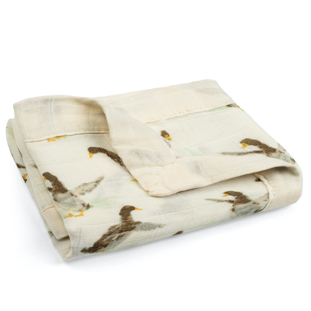 Milkbarn Duck Mini Lovey Two-Layer Muslin Security Blanket