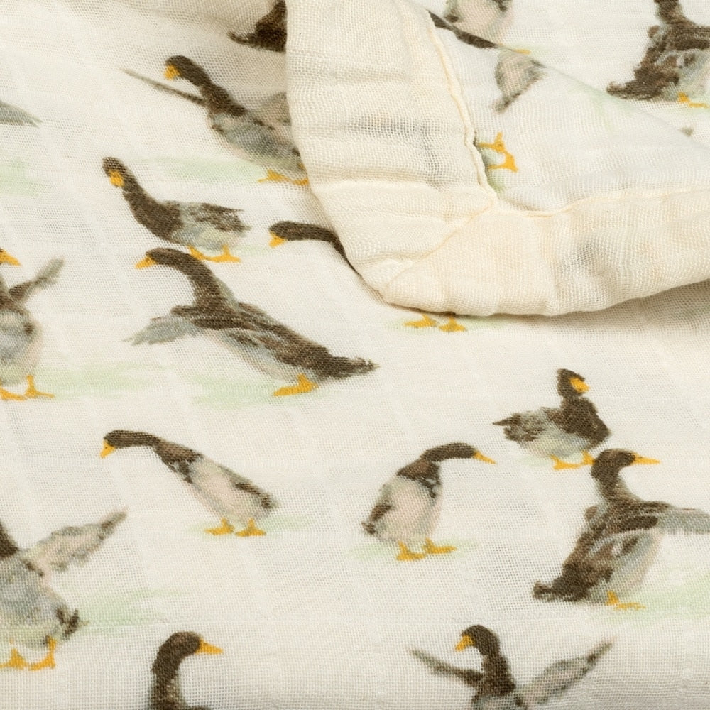 Milkbarn Duck Mini Lovey Two-Layer Muslin Security Blanket