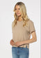 Dylan Rolled Short Sleeve Tee in Khaki