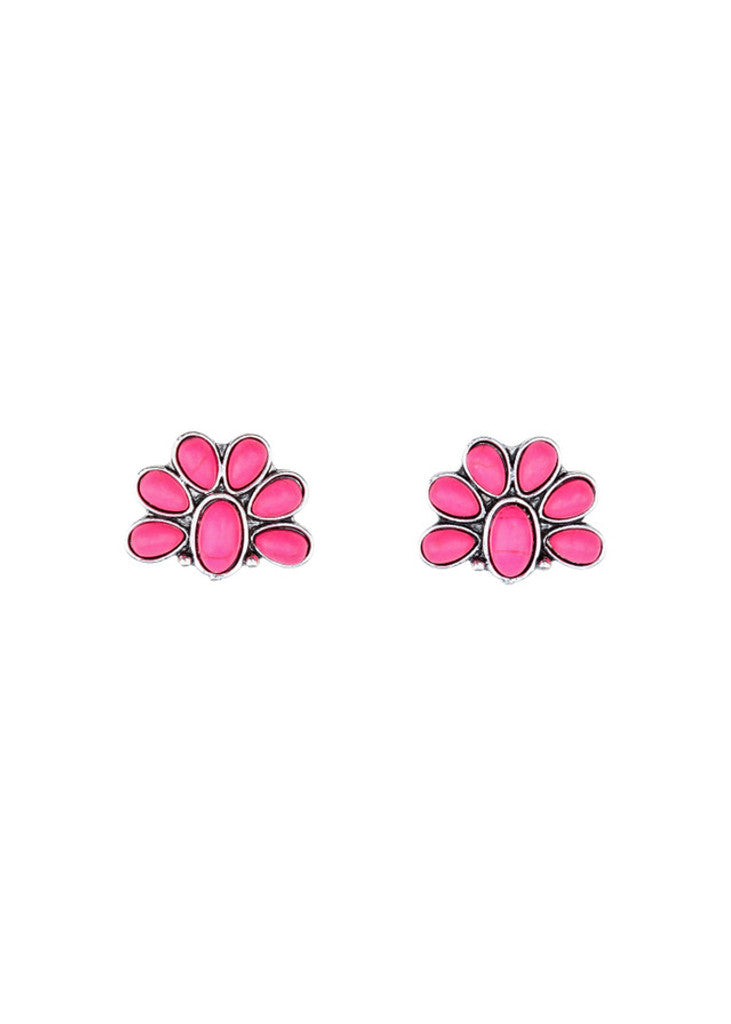 West & Co. Pink Half Flower Post Earring