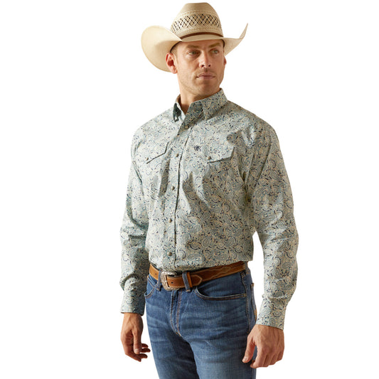 Ariat Emery Blue Paisley Print Classic Fit Long Sleeve Shirt