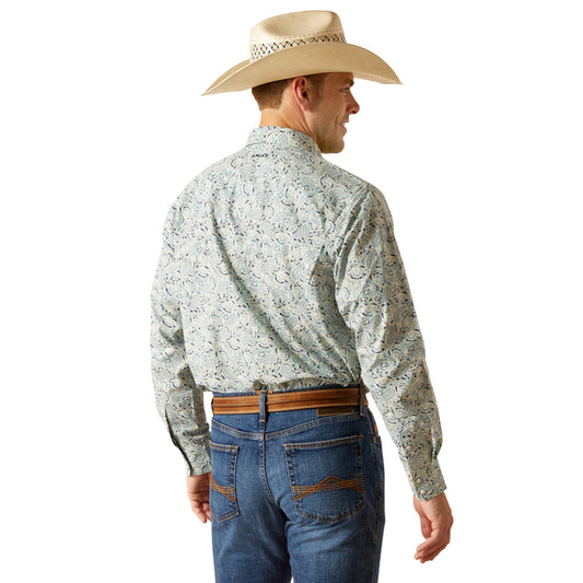 Ariat Emery Blue Paisley Print Classic Fit Long Sleeve Shirt