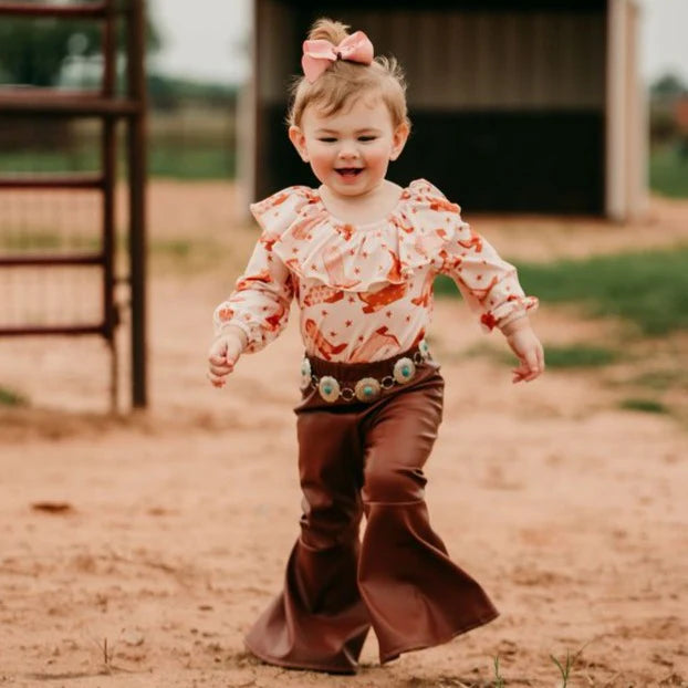 Shea Baby Cowboy Boots Long Sleeve Top