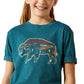 Ariat Girl's Bison Ranch Deep Sea Graphic T-Shirt