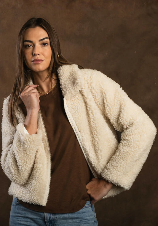 Dylan Teddy Jacket in Oatmeal