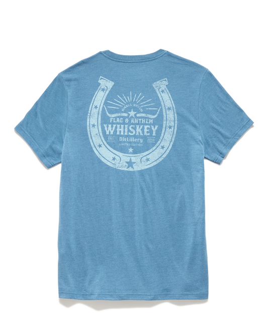 Flag & Anthem Horseshoe Whiskey Tee in Dark Teal Heather