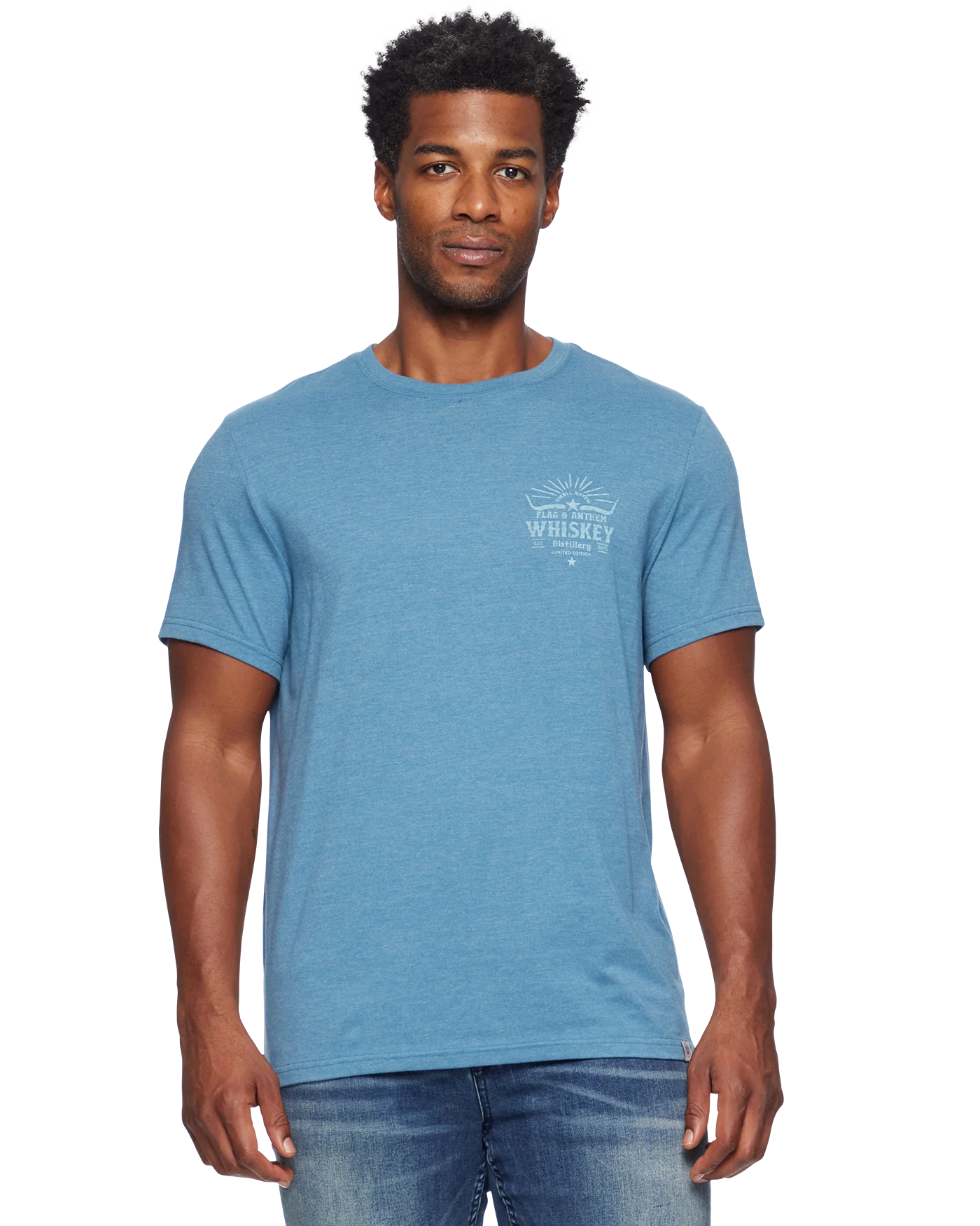 Flag & Anthem Horseshoe Whiskey Tee in Dark Teal Heather