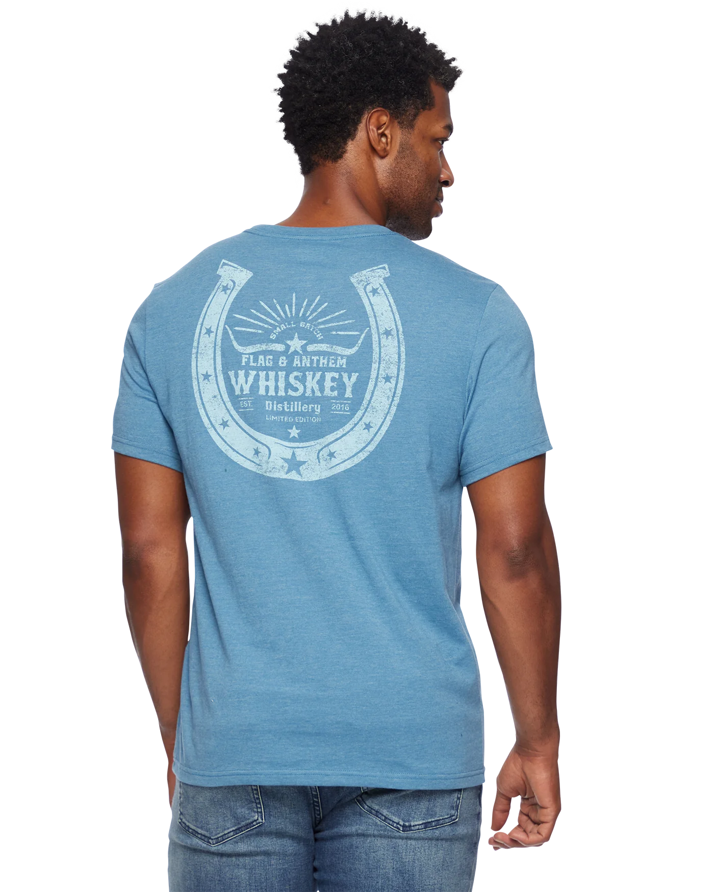 Flag & Anthem Horseshoe Whiskey Tee in Dark Teal Heather