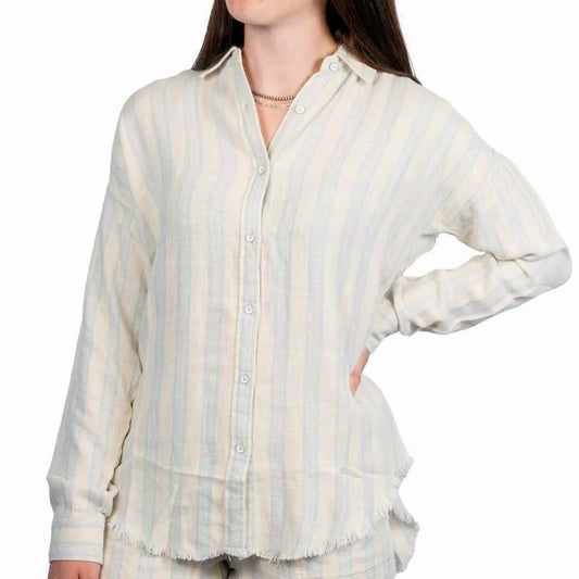 Flag & Anthem Ansonia Striped Linen Boyfriend Shirt