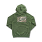 Burlebo Deer Camo Patch Logo Fleece Hoodie in Olive