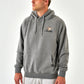 Burlebo Ducks Flying Fleece Hoodie in Dark Heather Grey