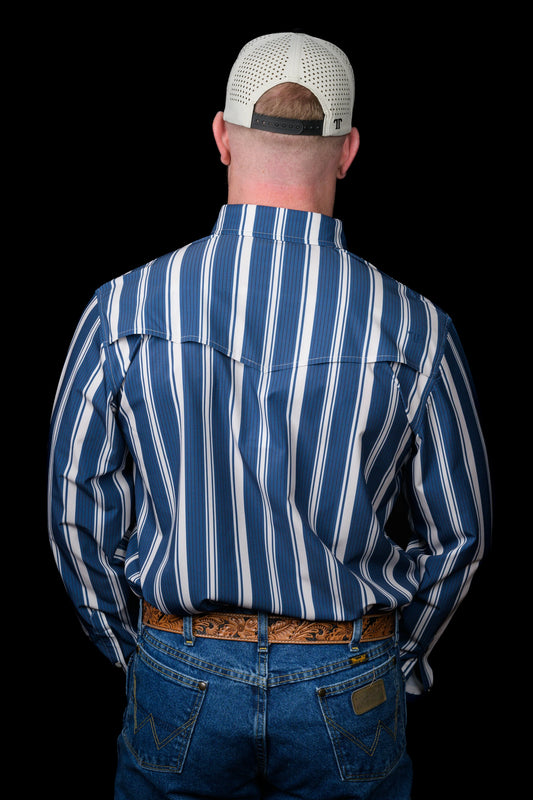 Ferrell The Atlas in Blue - Long Sleeve Snap Shirt