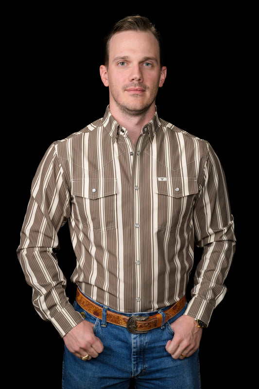 Ferrell The Atlas Long Sleeve Snap Shirt in Green