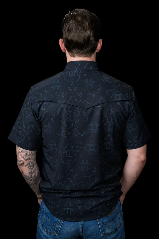 Ferrell The Carson Short Sleeve Snap Shirt in Black