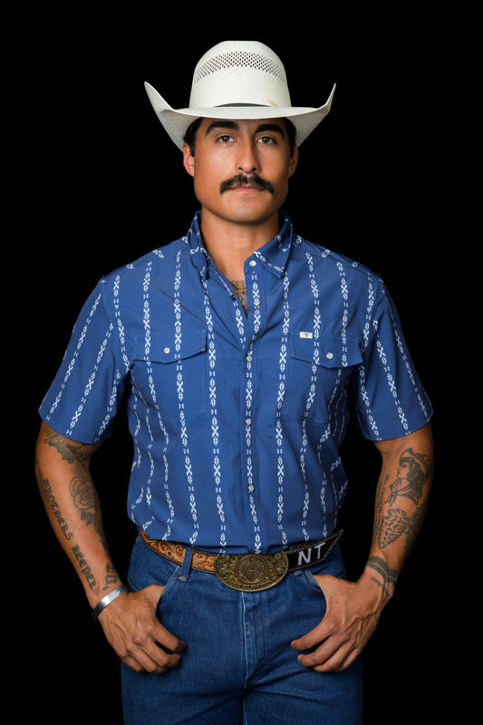 Ferrell The Maverick Short Sleeve Snap in Blue