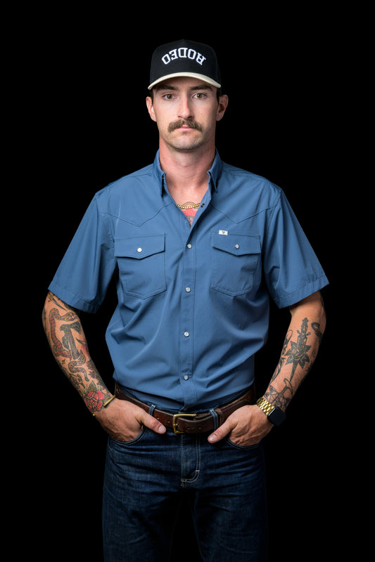 Ferrell Core Blue Short Sleeve Snap Shirt