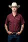 Ferrell Men's Maroon Short Sleeve Snap Shirt