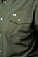 Ferrell Core Short Sleeve Pearl Snap Shirt in Olive Green