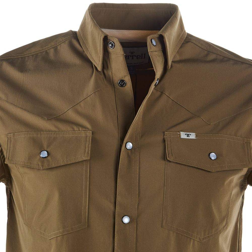 Ferrel Khaki Short Sleeve Western Shirt