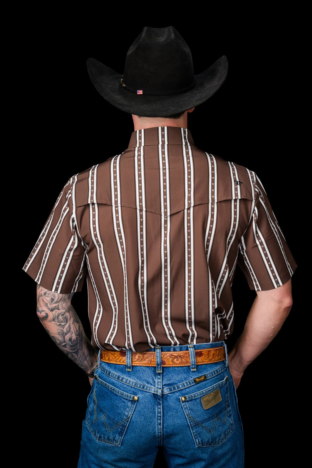 Ferrell Brand The Tucker Short Sleeve Pearl Snap Shirt in Brown