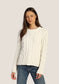 Dylan Preston Plush Cable Sweater in White