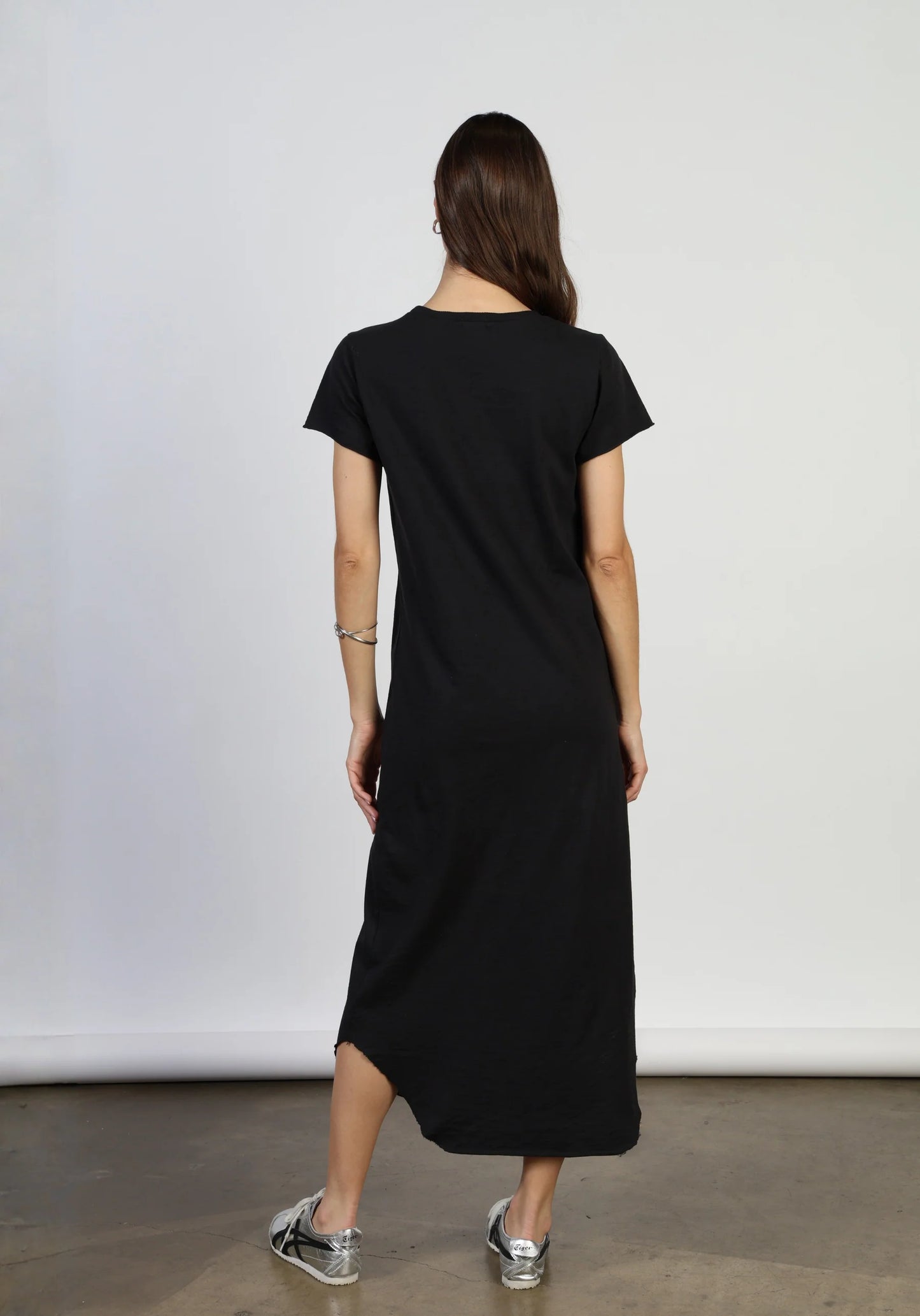Dylan Maxi Tee Shirt Dress in Black