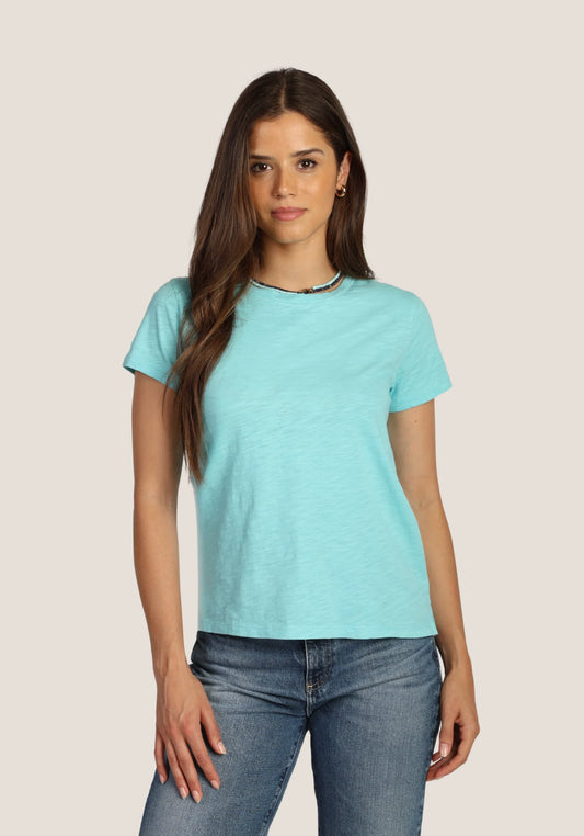 Dylan Short Sleeve Modern Crew in Teal