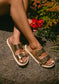 Mia Shoes Gen Sandal in Gold Metallic