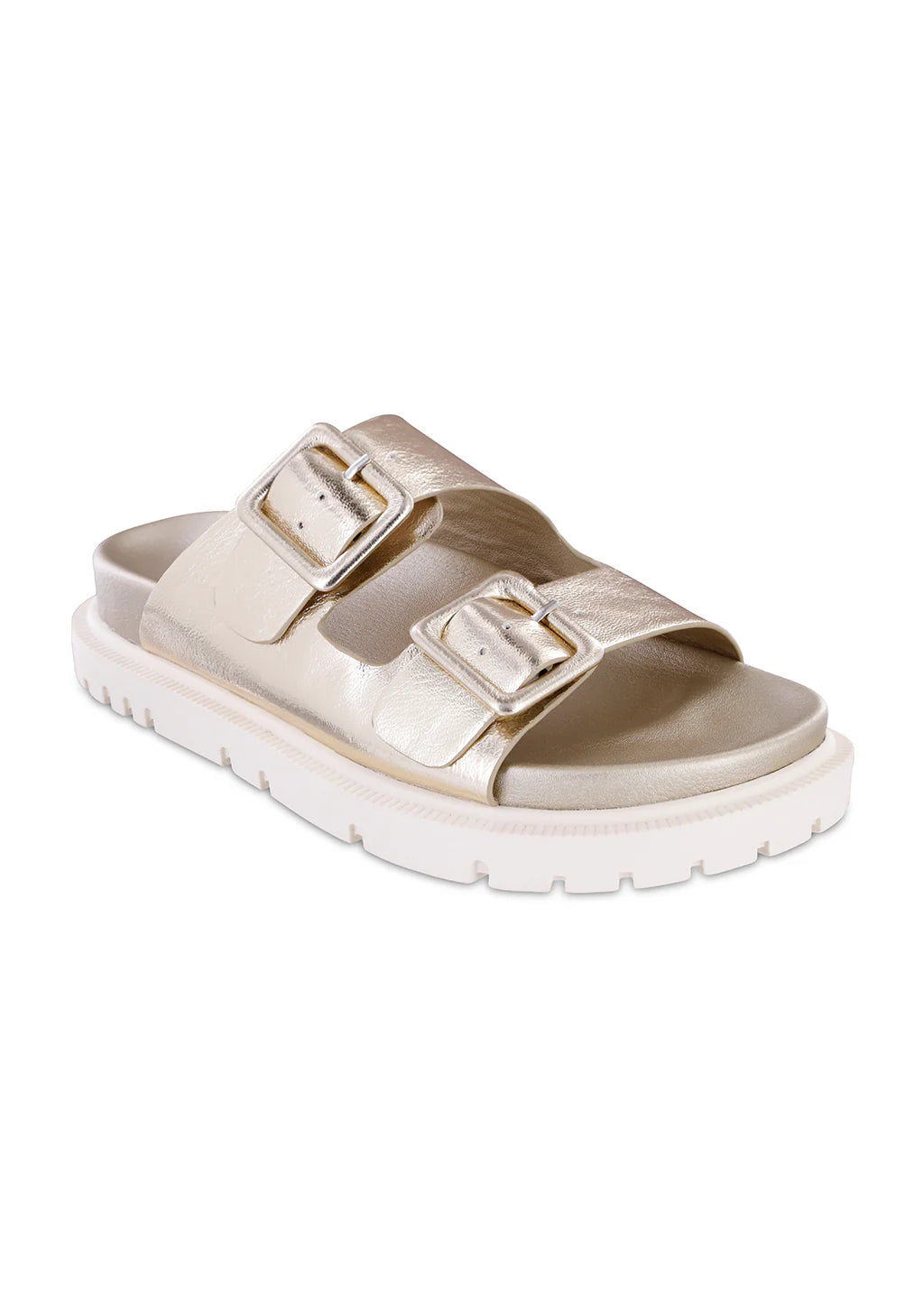 Mia Shoes Gen Sandal in Gold Metallic