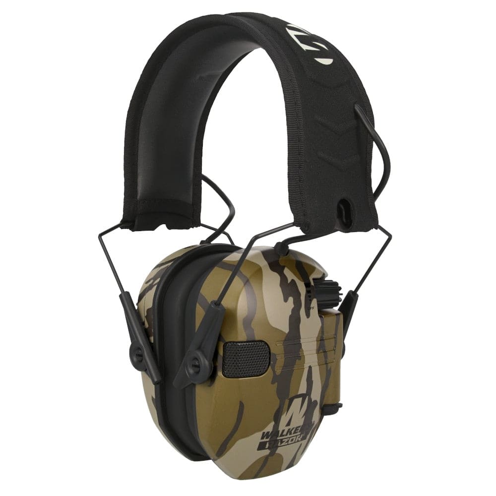 Walker's Razor Slim Electronic Ear Muffs in Mossy Oak Bottomland