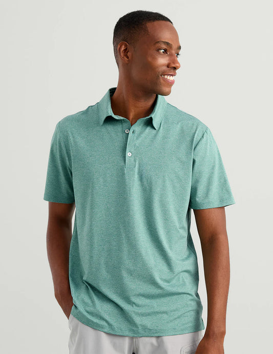 Huk Pursuit Performance Polo in Mineral Blue Heather