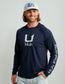 Huk Trophy Flag Trucker Hat in Harbor Mist