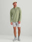 Huk Airweight Heather 1/4 Zip in Seagrass Heather